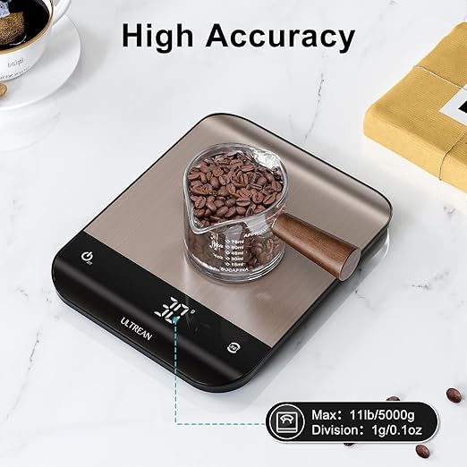 Ultrean Food Scale, Digital Kitchen Scale with LED Display, Weight Grams and Ounces for Baking Cooking, 6 Units with Tare Function, 11lb (Batteries Included)