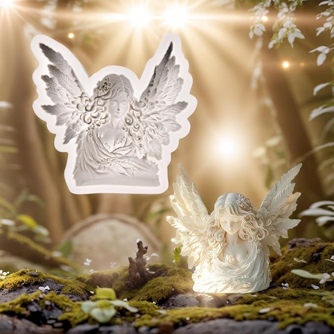 (Four-piece set) Moon angel, wing girl angel, DIY silicone mold, cake chocolate mold wedding cake decoration