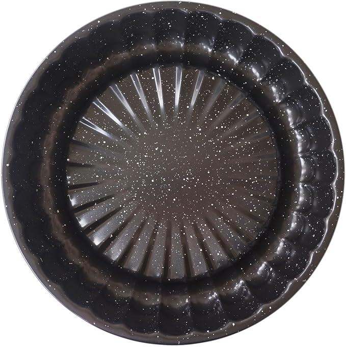 Charlotte Cake Pan 10 Inch, Flower Shaped Charlotte Mold Pan, Carboon Steel Round Cake Molds for Baking, Nonstick Special Bakeware - Black
