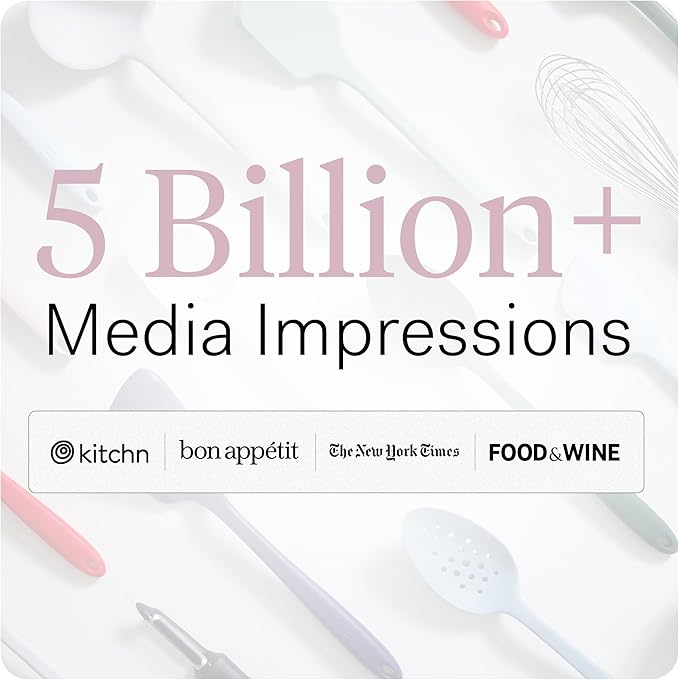 GIR: Get It Right - 5 Piece Essentials All Purpose Set - Ladle, Spatula, Flip, Spoon & Spoonula, Non-stick, Heat Resistant, Dishwasher Safe, Kitchen Utensils, Baking Supplies - Rose