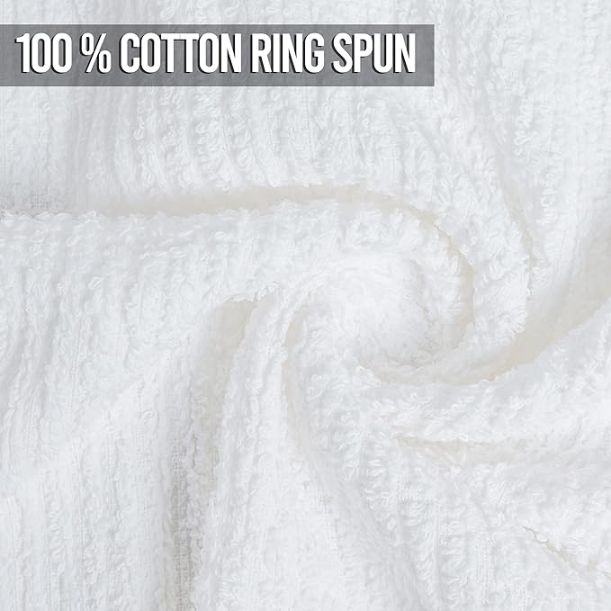 Softolle Bar Mop Towels, Pack of 12-16x19 Inches - 100% Cotton Super Absorbent Towels, Multi-Purpose for Home and Bar Cleaning (White-Black)