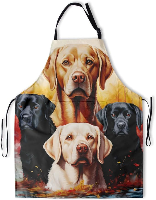 Funny Animal Apron with 2 Pockets Waterproof for Men Women Kitchen Garden Decor