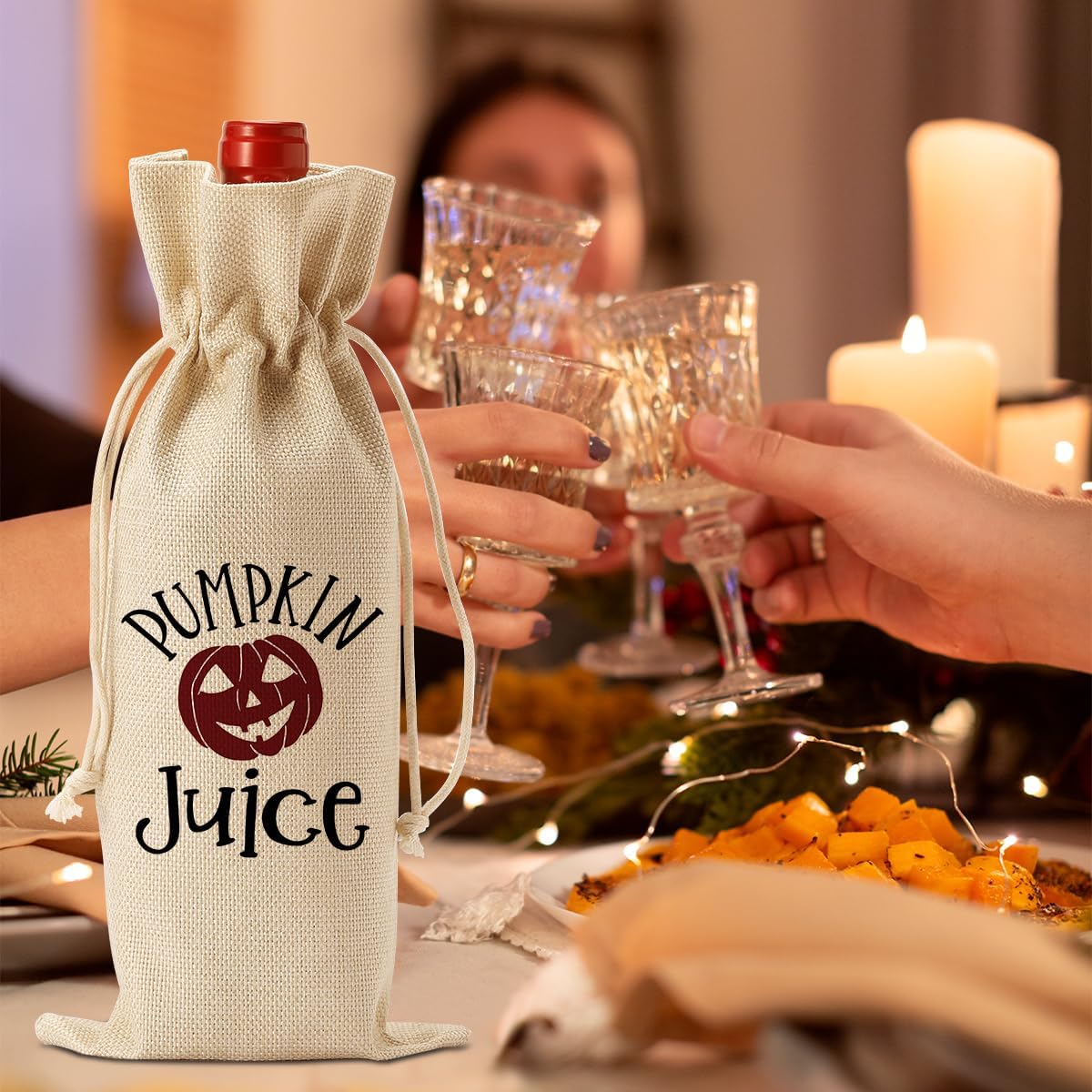 Funny Halloween Wine Bag Halloween Decor Halloween Birthday Party Decorations Halloween Birthday Gifts for Women Men Her Friends Holiday Gift Bag Pumpkin Juice Wine Bag
