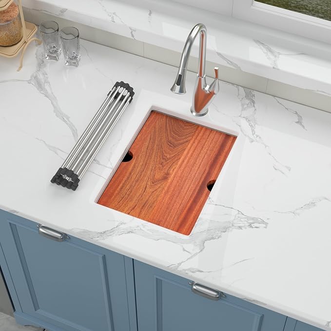 15 Inch Undermount Bar Sink 15x17 Inch Single Bowl Workstation 16 Gauge Stainless Steel Small Undermount Bar Prep Sinks