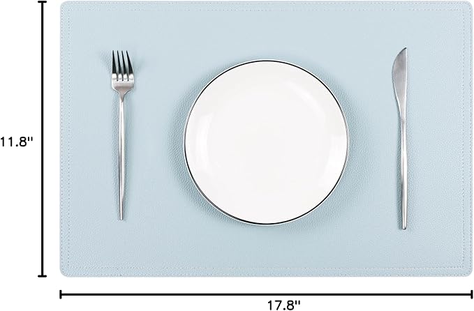 Set of 8 Faux Leather Placemats, PU Table Mats, Waterproof, Stain Resistant, Heat Resistant, Non-Slip Easy to Clean for Kitchen, Dining, Conference Tables