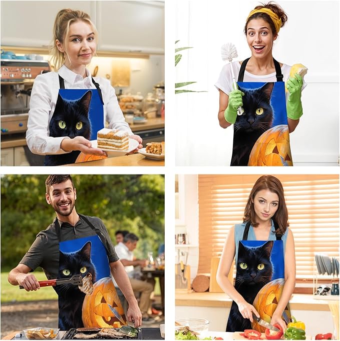 Halloween Apron Home Kitchen Cooking Baking Gardening for Women Men with Pockets waterproof 32x28 inch