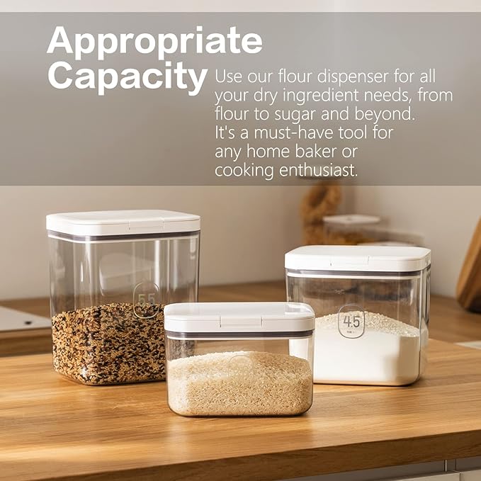Flour Storage Container - 2.8L Keep Your Flour Fresh and Conveniently Accessible