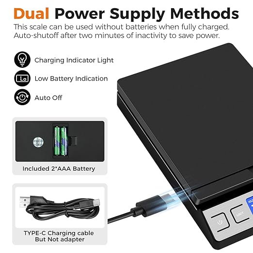Digital Shipping Postal Scale, Mail Scale with Envelope Flip Holder, 66lb/0.1oz Postage Scale for Package, Small Business, Post Office, Hold&Tare Function, Battery&Type-C Charging Cable - Black