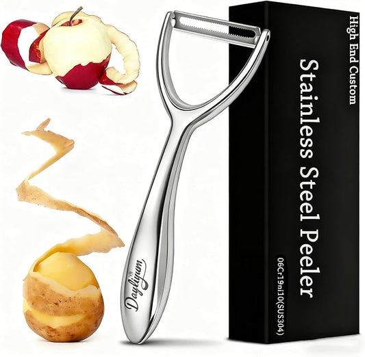 Vegetable & Fruit Y Peeler, 18/8 Stainless Steel Potato Peeler, Carrot Apple Cucumber Peeler, Ultra Sharp Serrated Blade, Comfort Ergonomic Handle, Rust-Resistant, Dishwasher Safe