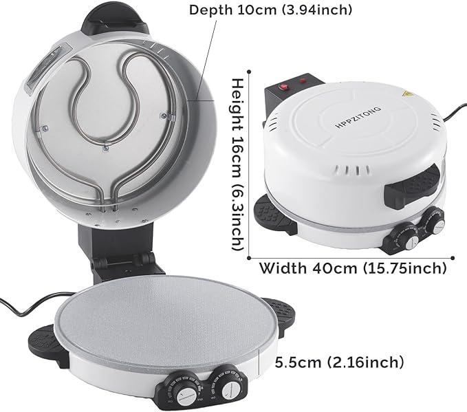 12" Electric Pizza Oven-Countertop Pizza Maker with Timer &Temperatures Control, Perfect for Pizzas/Pancake/Quesadillas/Cookies (12in)