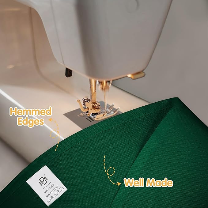 BRILLMAX 4 Pack Hunter Green Round Tablecloths 132 Inch - Circle Bulk Linen Polyester Fabric Washable Table Cloth Cover for Wedding Reception Banquet Birthday Party Buffet Restaurant