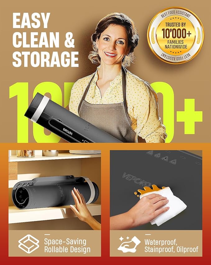 Food Warming Mat for Buffet, VEPOKA Food Warming Mats for Countertop, Silicone Heating Mat with 7 Temperature Levels& Auto Shut-Off, Food Warmers for Parties, Gatherings, Everyday Use