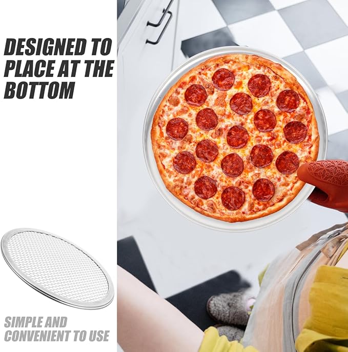 Luxshiny Pizza Pan with Holes 12 Inch Aluminium Alloy Round Pizza Pan for Oven Bakeware Pizza Tray Nonstick Perforated Pizza Crisper Tray Bakeware Cooking Dish for Home Kitchen