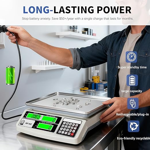 MEIYA Industrial Counting Scale, 30kg/0.5g Digital Coin Scale for Coin, Parts, High Precision Electronic Gram Scale with RS232 Port for Connecting Computer or Printer,kg/g/lb Switching, LCD Display