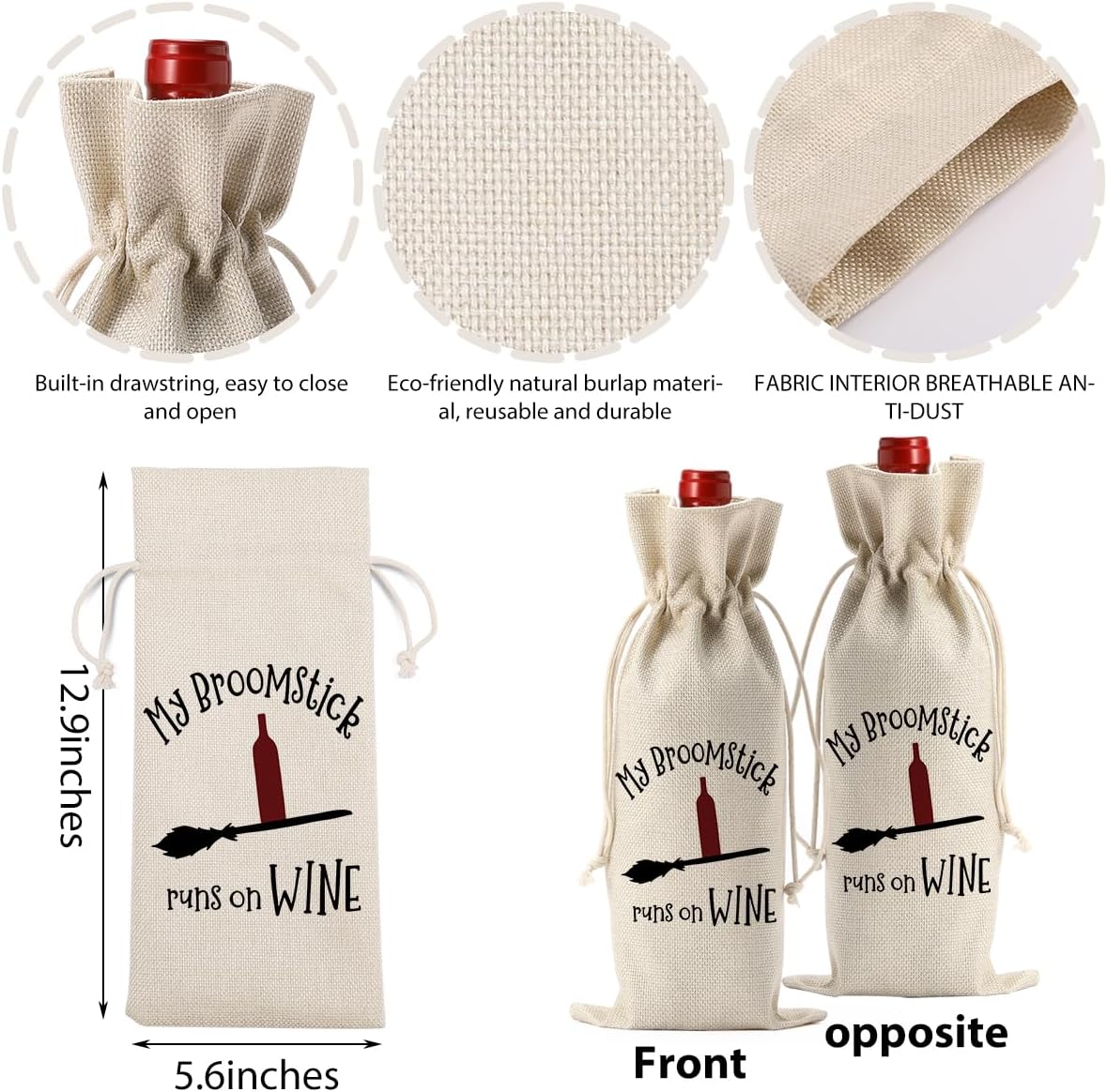 Halloween Table Decor Halloween Wine Bag Halloween Birthday Gifts Halloween Party Decorations Halloween Birthday Party Decorations for Women Men Her Friends Holiday Gift Bag