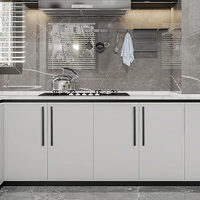 10 Pack 12-5/8 inch(320mm) Matte Black Kitchen Cabinet Handles Knurled Cabinet Pulls Black Drawer Pulls Kitchen Hardware