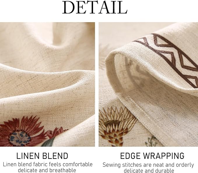 Floral Tablecloth for Square Tables,Linen Table Cloth with Colorful Flowers Pattern,Heavy Durable Table Cover for Dining Thanksgiving Kitchen Decor Party Banquet Christmas,67"*67"