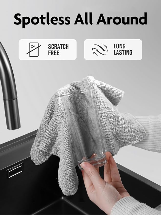 Fantasticlean Microfiber Cleaning Cloth Roll -90 Pack, Tear Away Microfiber Towels, 12" x 12", Reusable, Washable, Scratch Free, Ultra Absorbent Dishcloth for Car, Home Supplies, Pet, Kitchen (Grey)