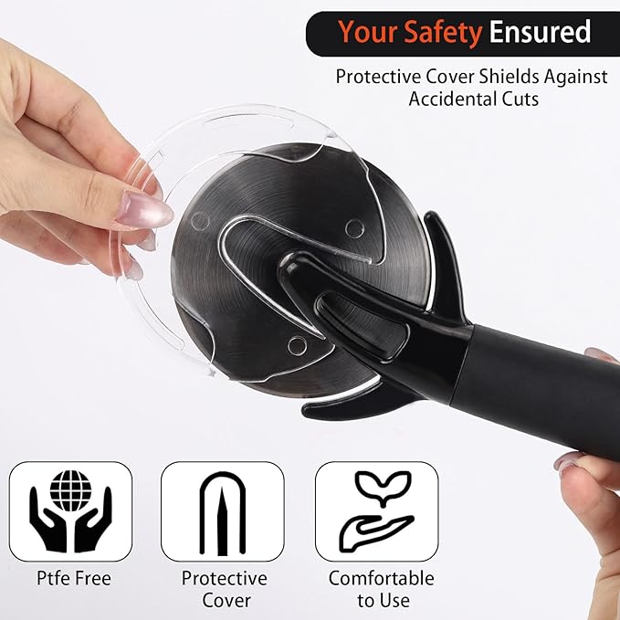 Pizza Cutter, Stainless Steel Pizza Cutter Wheel With Slicer, Sharp Funny Classic Cutters Pizza Slicer with Handle for Pizza Lovers