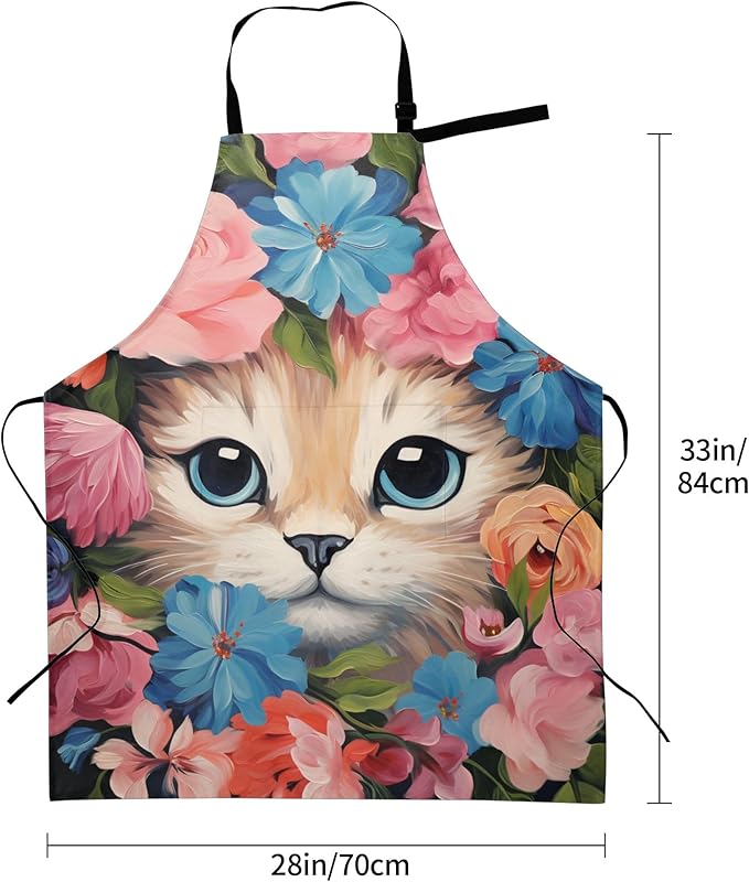 Funny Animal Apron with 2 Pockets Waterproof for Men Women Kitchen Garden Decor