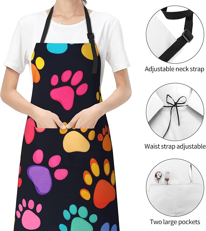 Funny Animal Apron with 2 Pockets Waterproof for Men Women Kitchen Garden Decor