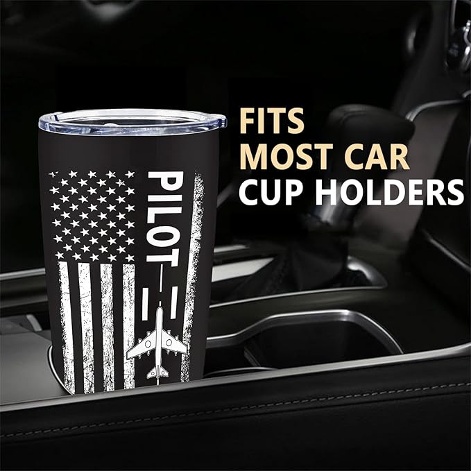 Pilot Gifts for Men - Aviation Gifts for Pilots - Birthday/Christmas Gift for Airplane Lovers - Funny Aviator Gift Ideas, 20 oz Insulation Stainless Steel Tumbler