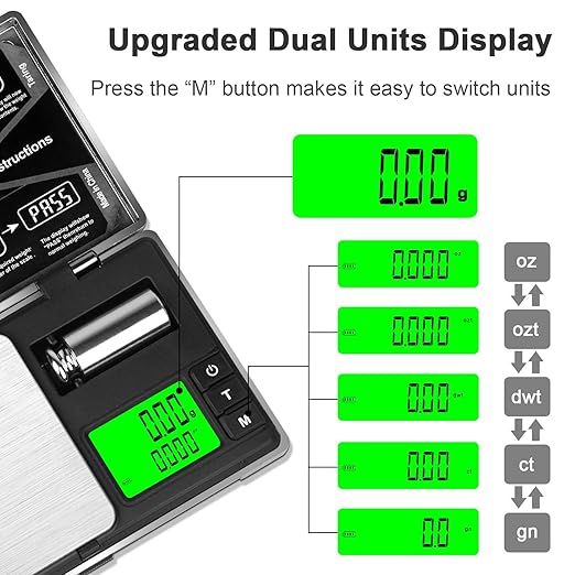 Fuzion Gram Scale, CASH-200 Digital Pocket Scale, 0.01g Digital Grams Scale, Jewelry Scale, Small Food Scale Mini Gram Scale with Upgraded Display, Multi-Accessories