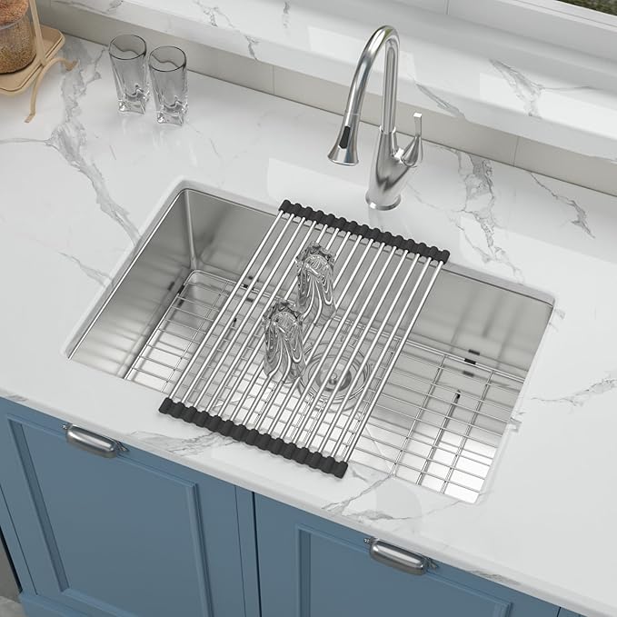 27 Undermount Kitchen Sink - GhomeG 27x18 Undermount Sink Deep Single Bowl 16 Guage Stainless Steel Under Counter Kitchen Sinks Basin With R10 Round Corners