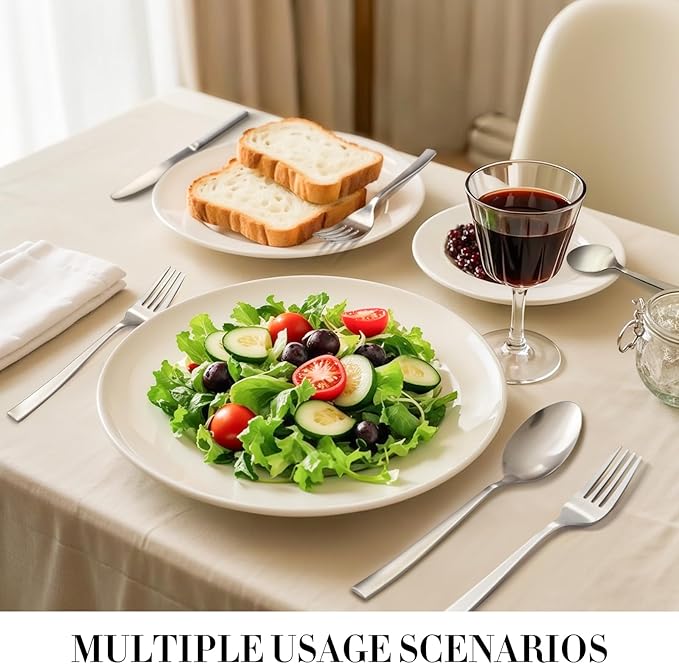 Silverware Set, Heavy Duty Mirror Polished Stainless Steel Flatware Set Modern Kitchen Utensils Set Rust-Proof Dishwasher Safe Knife Spoon Fork for Wedding Housewarming (60-Piece)