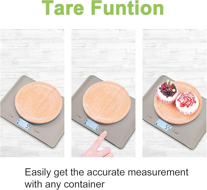 Food Kitchen Scale, Digital Grams and Oz for Cooking, Baking, and Weight Loss, Multifunction Food Meat Scale with LCD Display（Stainless Steel）