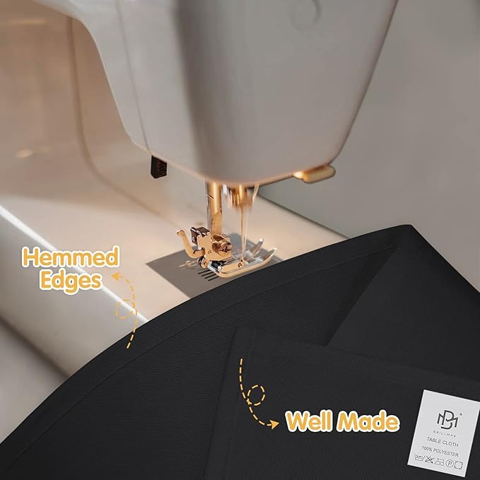 BRILLMAX 8 Pack Black Tablecloths for 6 Foot Rectangle Tables 60 x 102 Inch - 6ft Rectangular Bulk Linen Polyester Fabric Washable Cloth Cover for Wedding Reception Banquet Birthday Party