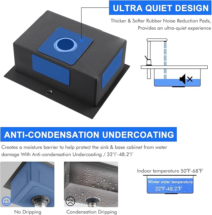 MENATT 21 Inch Drop in Kitchen Sink Brushed Nickel, 18 Gauge Stainless Steel 1 Faucet Hole Single Bowl Kitchen Sink Topmount 9 inch Deep Basin Bowl with Drain Strainer, D21"xW18"xH9"