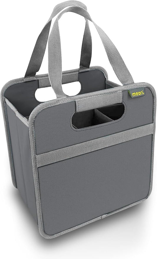 meori Foldable 6 Bottle Wine Tote Liquor Spirits Tastings Grocery Shopping Glass Dividers Travel Hostess Gift, granite grey (A100764)