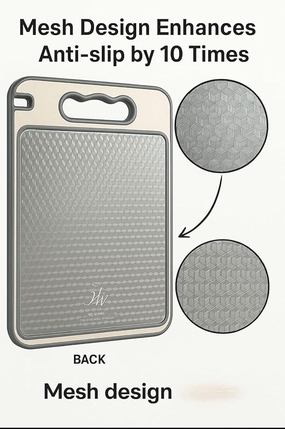 MAN-PC Stainless Steel Cutting Board,Double Sided Steel Cutting Boards for kitchen,Stainless Steel/Wheat straw pp Large Board for meat,non toxic Chopping,14’’×9.6’’ Inch, Dishwasher Safe