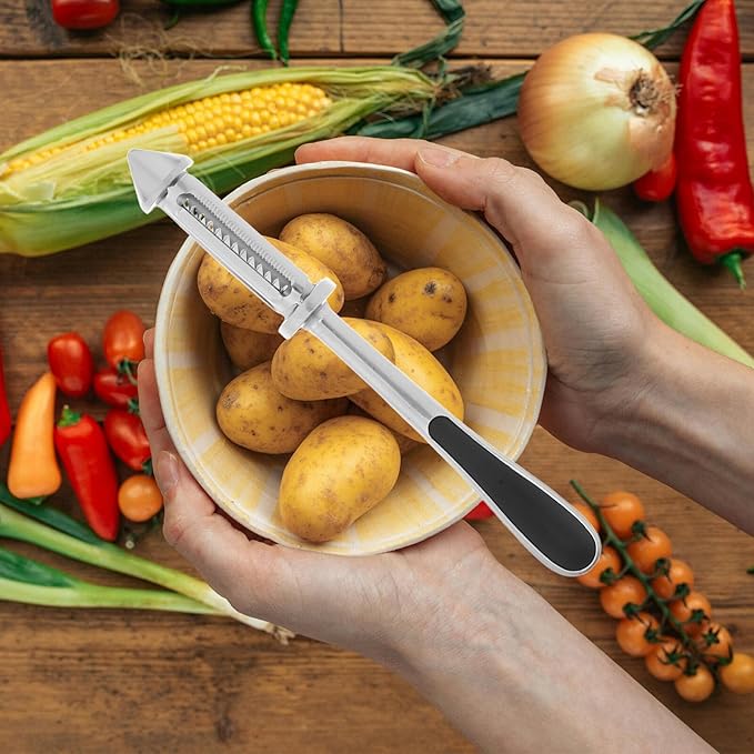 Unomor Zinc Alloy Vegetable Peeler Double-sided Dual-blade Kitchen Gadget for Efficient Peeling of Fruits Potatoes and Vegetables Multi-functional Household Tool