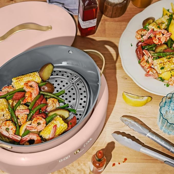 Beautiful 10-in-1 6Qt Electric Multi-Cooker with 7 Presets, Oven-Safe Pot & Lid, Sauté, Steam, Slow Cook, Slow Cooker, Simmer, Rice & More – Touch Display, Dishwasher Safe, Serves Up to 7 (Rose)