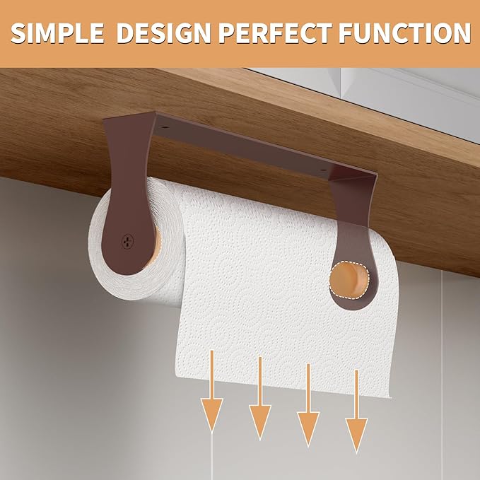 Oil Rubbed Bronze Paper Towel Holder Under Cabinet, Oil Rubbed Bronze Kitchen Accessories Decor, Wall Mount Paper Towel Holder for Bathroom, Stainless Steel, Adhesive or Screws