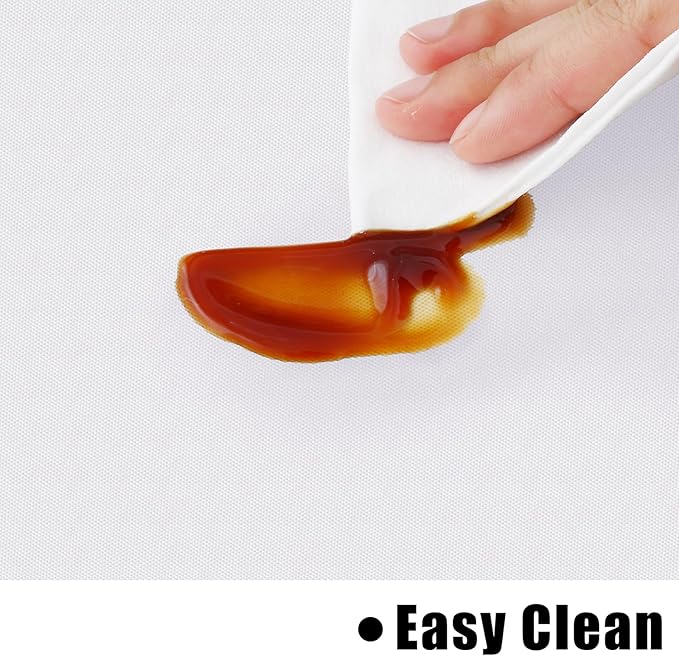 homing Rectangle Vinyl Tablecloth, Waterproof Spillproof Plastic Flannel Backed Table Cloth, Wipe Clean Table Cover for Dining, Buffet Parties and Camping (White, 60" x 102")