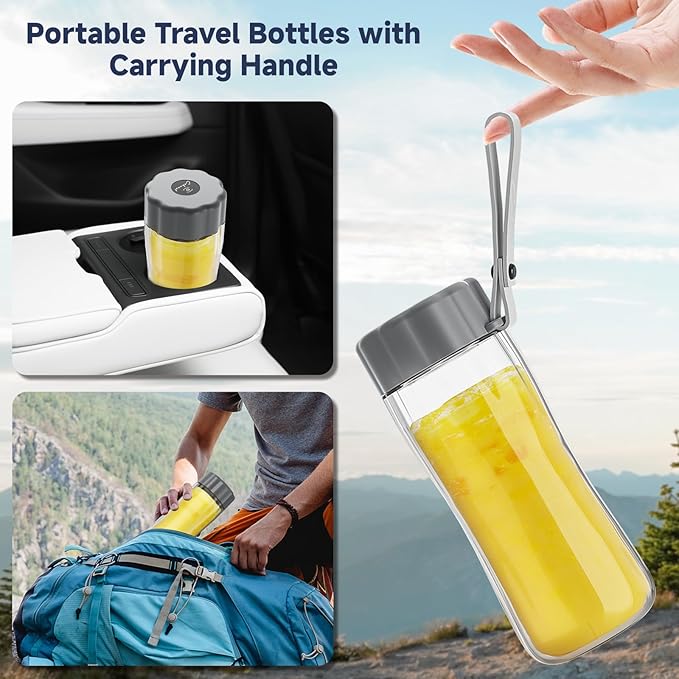 COKUNST 17Oz Portable Blender for Shakes and Smoothies, USB Rechargeable Smoothie Blenders with 6 Blades, Mini Mixer Personal Blender Juicer with Extra Handle Lid for Travel Gym Picnic Office