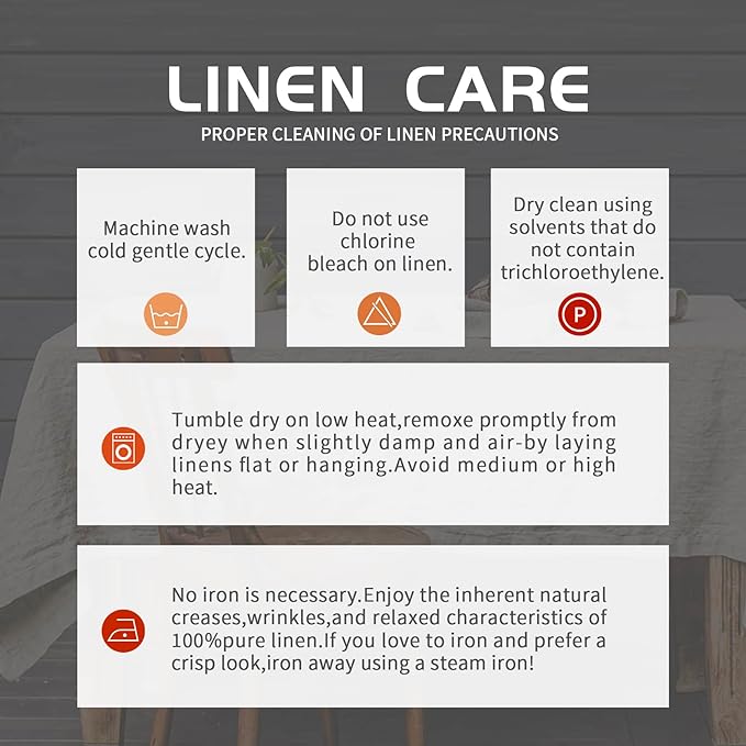 EVERLY100% Pure Linen Rectangle Tablecloths 144Lx60WInch for Dining,Buffet Parties,Picnic,Events,Weddings and Restaurants,Decorative Halloween,Thanksgiving Machine Washable Tablecloths-Natural Linen