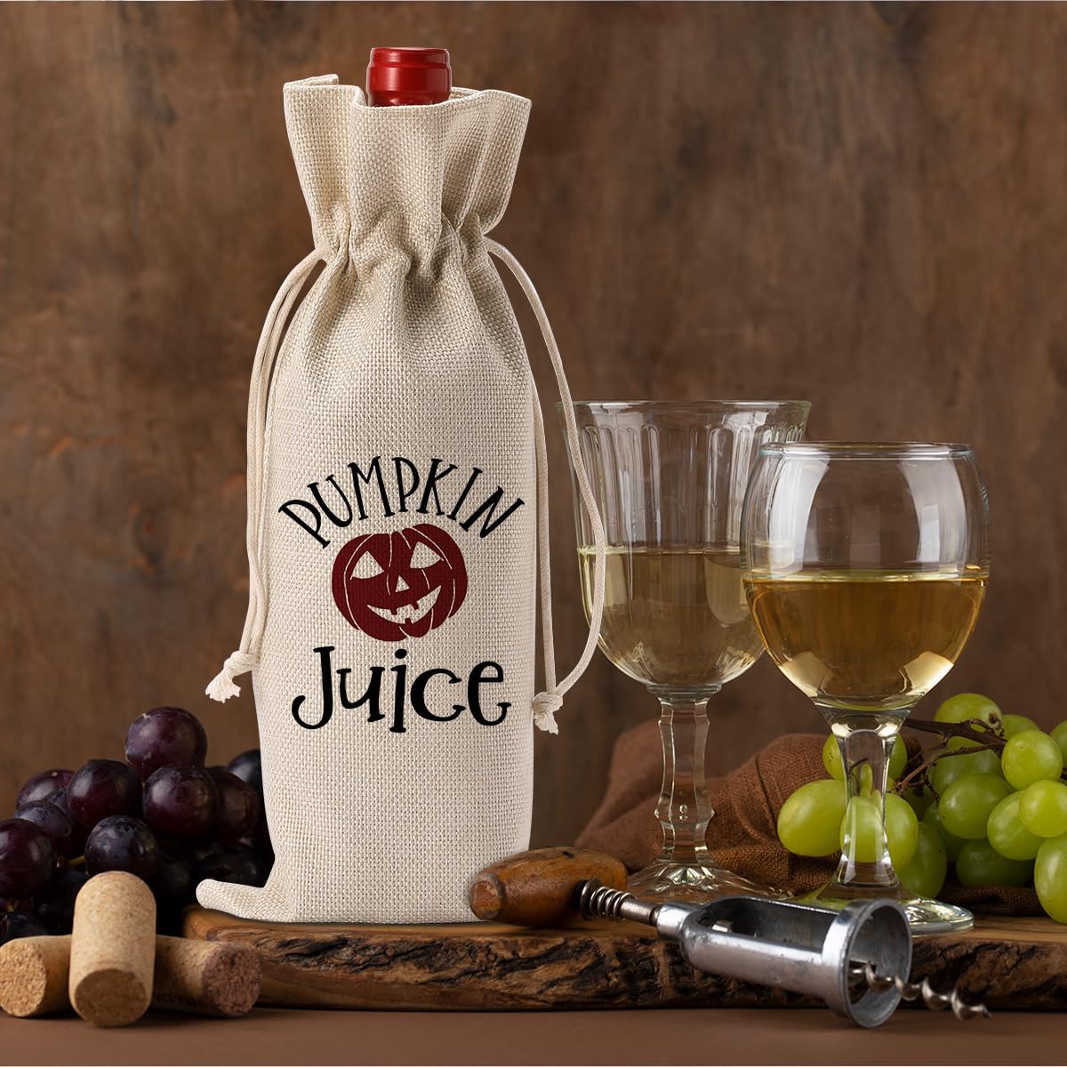 Funny Halloween Wine Bag Halloween Decor Halloween Birthday Party Decorations Halloween Birthday Gifts for Women Men Her Friends Holiday Gift Bag Pumpkin Juice Wine Bag