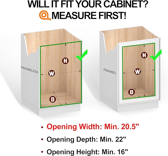 2-Tier Cabinet Pull Out Shelves (20" W x 22" D), Slide Out Shelves for Kitchen Cabinets, Metal Pots and Pans Organizer for Under Cabinet