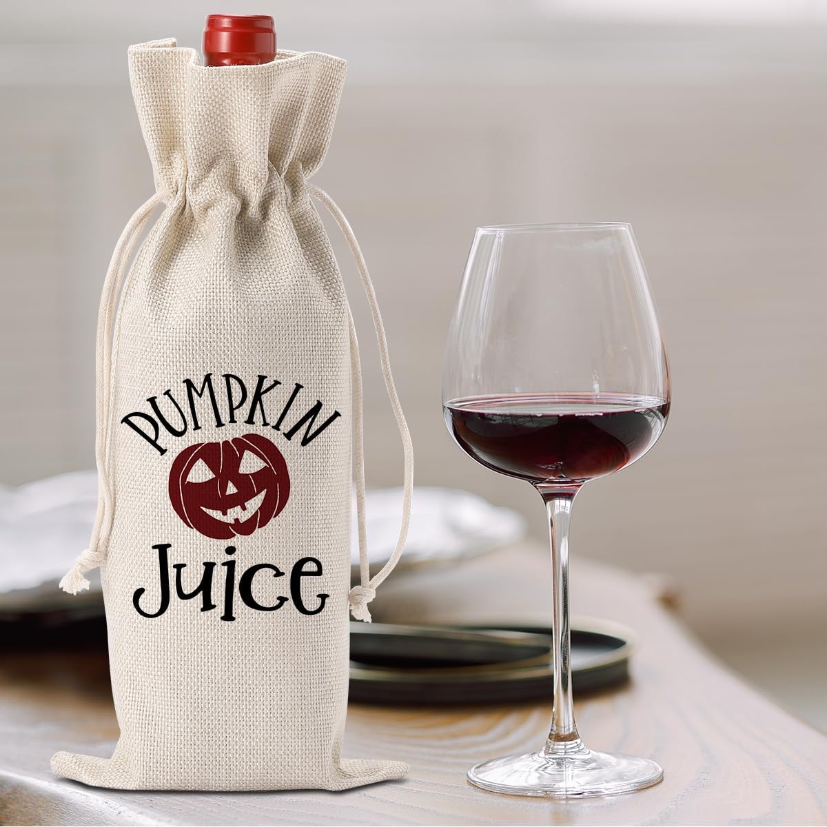 Funny Halloween Wine Bag Halloween Decor Halloween Birthday Party Decorations Halloween Birthday Gifts for Women Men Her Friends Holiday Gift Bag Pumpkin Juice Wine Bag