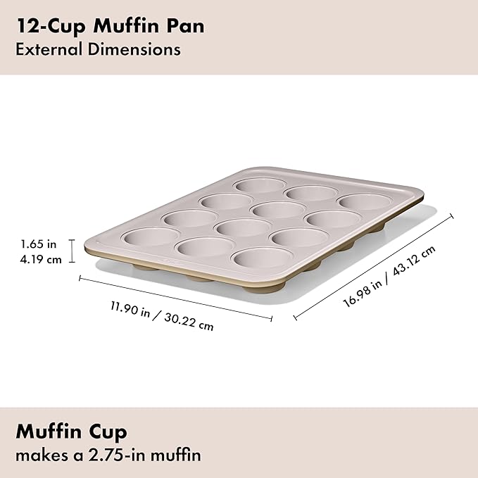 OXO Good Grips Non-Stick Pro Ceramic Coated Metal Bakeware 12 Cup Muffin Pan – Biscuit