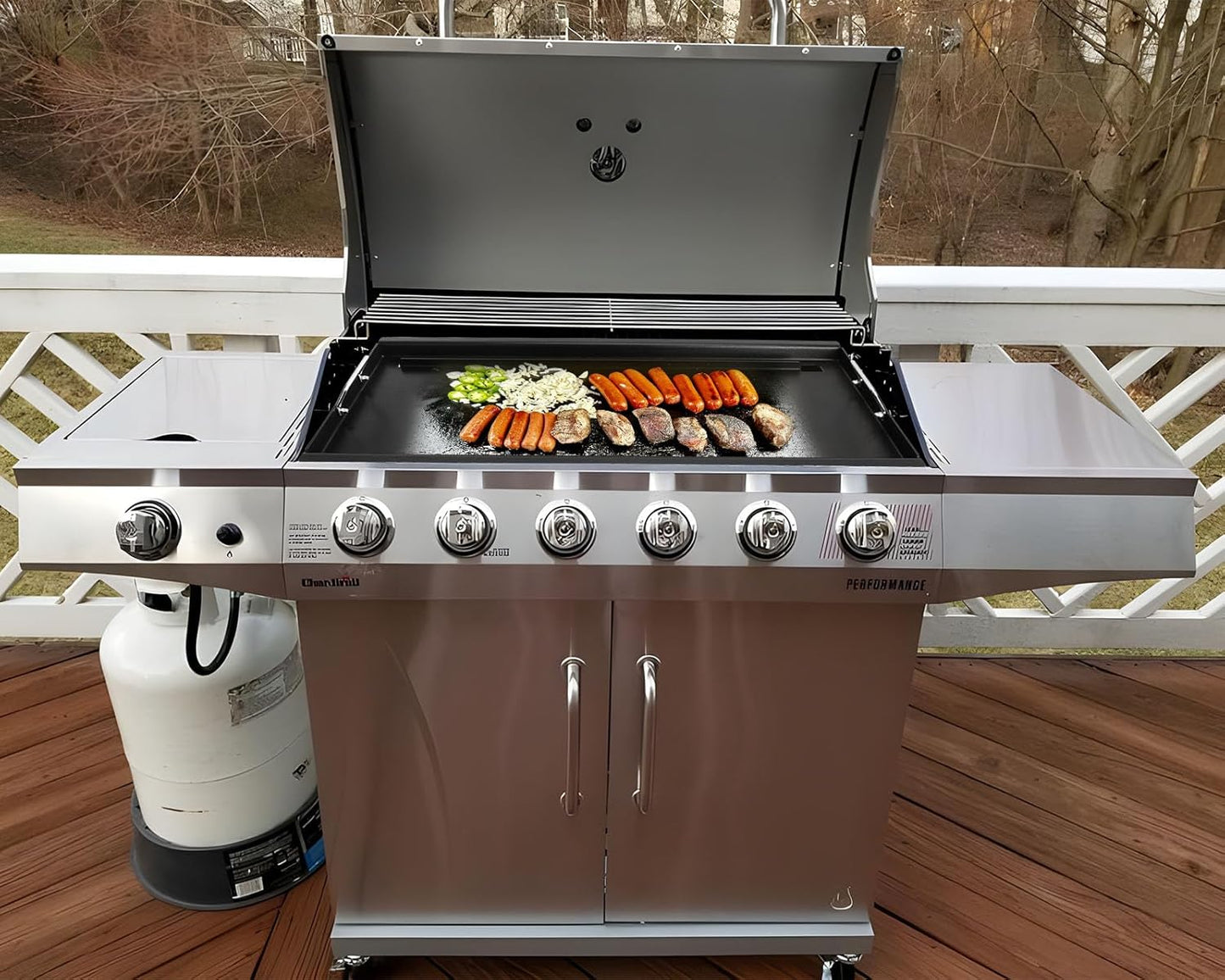 Full-Size Griddle Inserts for Charbroil Performance 6-Burner, Flat Top Griddle for Charbroil Grill 463229021 463229521 463228622 463284422 463229521B 463259223, Replacement Parts for G426-0005-W1