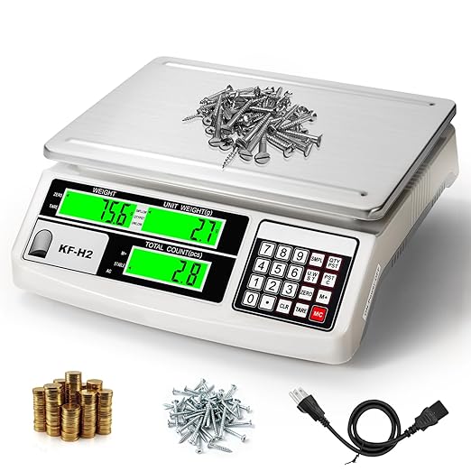 MEIYA Industrial Counting Scale, 30kg/0.5g Digital Coin Scale for Coin, Parts, High Precision Electronic Gram Scale with RS232 Port for Connecting Computer or Printer,kg/g/lb Switching, LCD Display