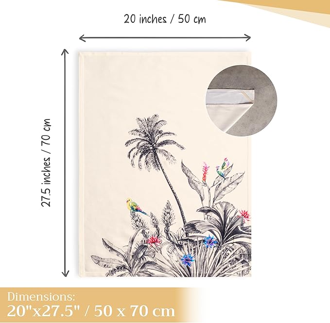 Maison d' Hermine Kitchen Towels Set of 3 100% Cotton 20" x 27.5" Reusable Cloth Tea Dish Towels Absorbent with Hanging Loop for Kitchen Dining Thanksgiving Christmas Decorations (Amazonia)