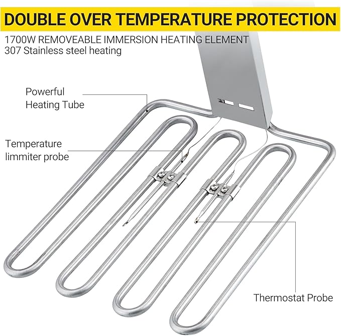 Commercial Deep Fryer 11L/3.3Gal 1700W,110V|6LB Basket with 304 Stainless Steel & Rapid Heating System | Splash Guard Lid for Restaurant, Food Truck, Home Kitchen
