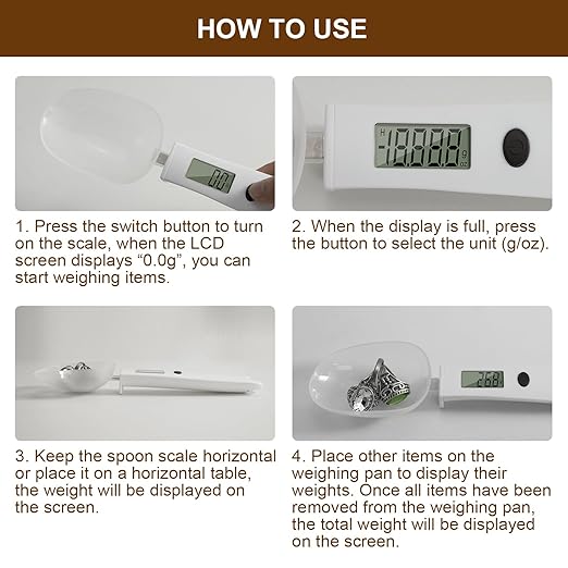 Digital Measuring Spoon Scale,High Precision Electronic Food Scale for Kitchen Gadgets and Daily Meals,300G/0.1G Gram Scale for, Home Cooks Bakers Chefs,Pet Dog Cat Ower,with Battery