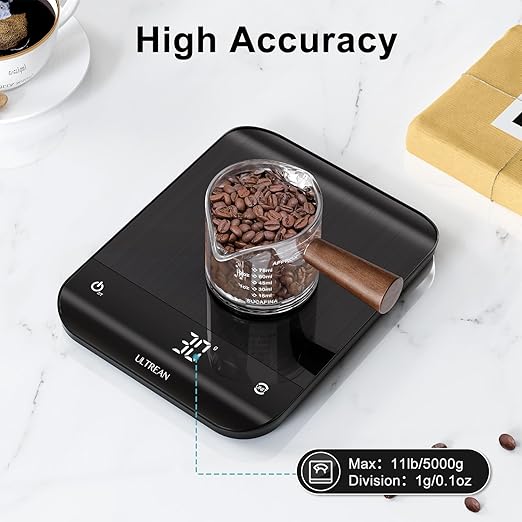 Ultrean Food Scale, Digital Kitchen Scale with LED Display, Weight Grams and Ounces for Baking Cooking, 6 Units with Tare Function, 11lb (Batteries Included)